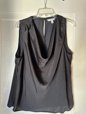 Nine West Black Satin Cowl Neck Sleeveless Camisole